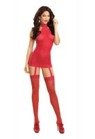 Dreamgirl One Size Sheer Red Garter Dress