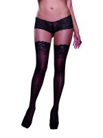 Dreamgirl Plus Size Black Lace Top Silicone Sheer Stocking 0005X
