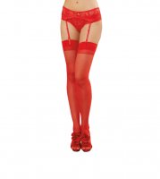 Dreamgirl Red One Size Moulin Seamed Stockings UK Size 6-16
