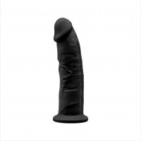 SilexD 6" Realistic Silicone Dual Density Suction Cup Black Dildo