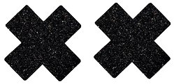Black Glitter Cross Nipple cover - 1 pair