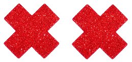 Red Glitter Cross Nipple cover - 1 pair