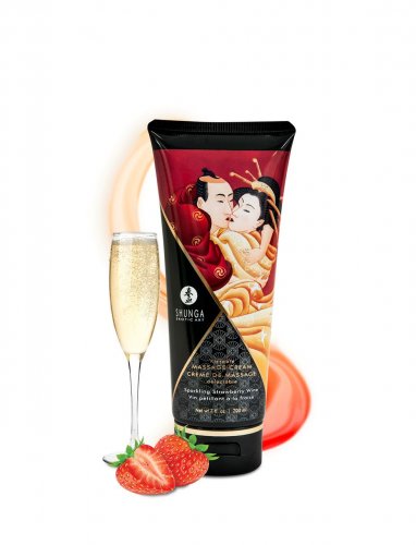 Shunga Kissable Massage Creams 200ml/7fl.oz - Sparkling Strawberry Wine
