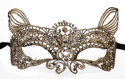 Dreamgirl Gold Feline Masquerade Lace Eye Mask