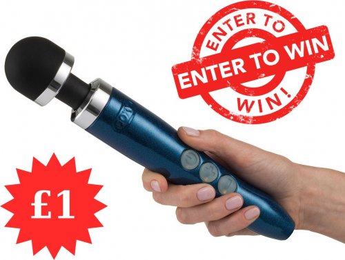 Win Me For £1 Doxy Die Cast 3 Blue Flame Rechargeable Wand Vibrator