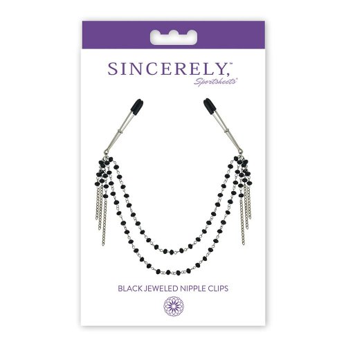 Sincerely Black Jewelled Nipple Clips