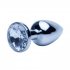 Silver Jewelled Metal Anal Butt Plug (2 Sizes)