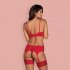 Obsessive Jolierose Sexy 3 Piece Set Red